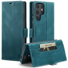 AUTSPACE - AUTSPACE Samsung Galaxy S25 Ultra Wallet Fodral KonstL&auml;der - Bl&aring;