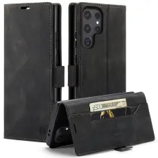 AUTSPACE - AUTSPACE Samsung Galaxy S25 Ultra Wallet Fodral KonstL&auml;der - Svart