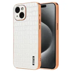 AZNS - AZNS iPhone 15 Plus Fodral KonstL&auml;der Kroko - Vit