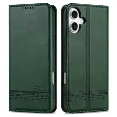 AZNS - AZNS iPhone 16 Pl&aring;nboksfodral Konstl&auml;der - Gr&ouml;n