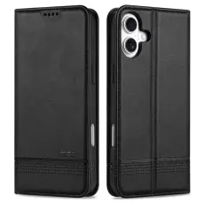 AZNS - AZNS iPhone 16 Pl&aring;nboksfodral Konstl&auml;der - Svart