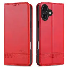 AZNS - AZNS iPhone 17 Pl&aring;nboksfodral Konstl&auml;der - R&ouml;d