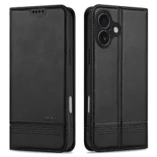 AZNS - AZNS iPhone 17 Pl&aring;nboksfodral Konstl&auml;der - Svart