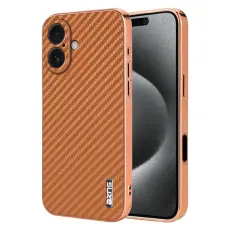 AZNS - AZNS iPhone 17 Fodral Electroplating KonstL&auml;der - Brun