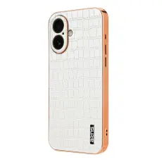 AZNS - AZNS iPhone 17 Fodral Electroplating KonstL&auml;der - Vit