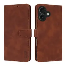 AZNS - AZNS iPhone 17 Pl&aring;nboksfodral Konstl&auml;der - Brun