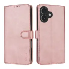 AZNS - AZNS iPhone 17 Pl&aring;nboksfodral Konstl&auml;der - Ros&eacute;guld