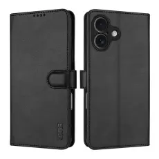 AZNS - AZNS iPhone 17 Pl&aring;nboksfodral Konstl&auml;der - Svart