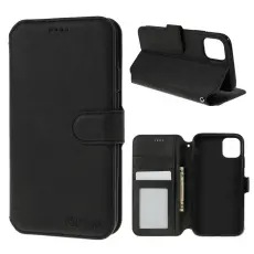 AZNS - AZNS Leather Stand Konstl&auml;der Pl&aring;nboksfodral f&ouml;r iPhone 11 6.1 tum - Svart