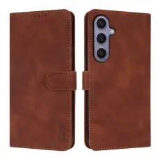 AZNS - AZNS Samsung Galaxy A17 Pl&aring;nboksfodral Konstl&auml;der - Brun