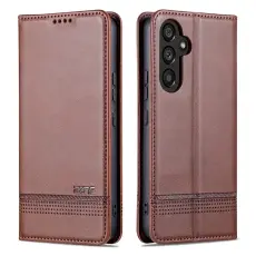 AZNS - AZNS Samsung Galaxy A54 5G Pl&aring;nboksfodral Konstl&auml;der - Brun