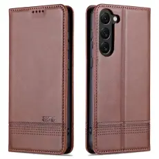 AZNS - AZNS Samsung Galaxy S23 Pl&aring;nboksfodral Konstl&auml;der - Brun