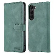 AZNS - AZNS Samsung Galaxy S23 Pl&aring;nboksfodral Konstl&auml;der - Full Protection - Gr&ouml;n