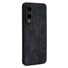 AZNS - AZNS Samsung Galaxy S25 Edge Fodral KonstL&auml;der - Svart