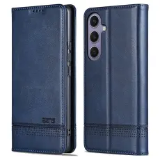 AZNS - AZNS Samsung Galaxy S25 Fodral Äkta läder - Blå