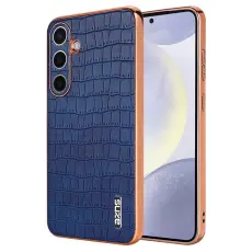 AZNS - AZNS Samsung Galaxy S25 Fodral Electroplating Krokodil PU+TPU - Blå