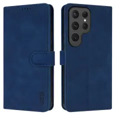 AZNS - AZNS Samsung Galaxy S25 Ultra Fodral KonstL&auml;der - Bl&aring;