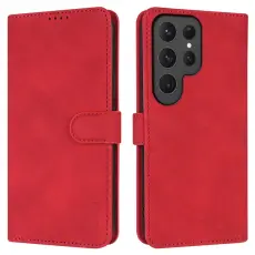 AZNS - AZNS Samsung Galaxy S25 Ultra Pl&aring;nboksfodral Konstl&auml;der - R&ouml;d