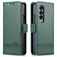 AZNS - AZNS Samsung Galaxy Z Fold3 5G Pl&aring;nboksfodral Konstl&auml;der - Gr&ouml;n