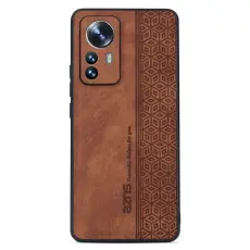 AZNS - AZNS Xiaomi 12 Pro 5G Fodral PU L&auml;der - Brun