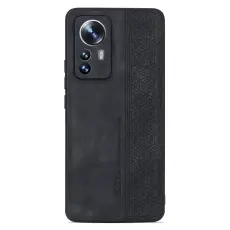 AZNS - AZNS Xiaomi 12 Pro 5G Fodral PU L&auml;der - Svart