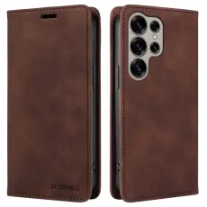 BETOPNICE - BETOPNICE 003 f&ouml;r Samsung Galaxy S25 Ultra Pl&aring;nboksfodral Konstl&auml;der - Brun