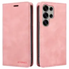 BETOPNICE - BETOPNICE 003 f&ouml;r Samsung Galaxy S25 Ultra Pl&aring;nboksfodral Konstl&auml;der - Rosa