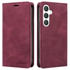 BETOPNICE - BETOPNICE 003 för Samsung Galaxy S25 Wallet Fodral Äkta läder - Röd