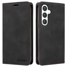 BETOPNICE - BETOPNICE 003 för Samsung Galaxy S25 Wallet Fodral Äkta läder - Svart