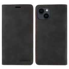 BETOPNICE - BETOPNICE 003 Pl&aring;nboksfodral f&ouml;r iPhone 13/14 i Konstl&auml;der - Svart