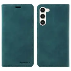 BETOPNICE - BETOPNICE 003 Pl&aring;nboksfodral f&ouml;r Samsung Galaxy S23 - Konstl&auml;der - Gr&ouml;n