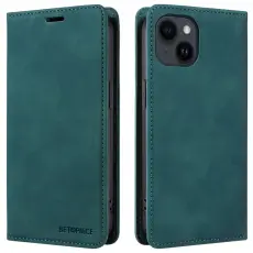 BETOPNICE - BETOPNICE 003 iPhone 15 Pl&aring;nboksfodral i Konstl&auml;der - Gr&ouml;n