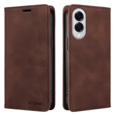 BETOPNICE - BETOPNICE 003 Samsung Galaxy S25 Edge Pl&aring;nboksfodral Konstl&auml;der - Brun