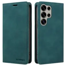 BETOPNICE - BETOPNICE 003 Samsung Galaxy S25 Ultra Pl&aring;nboksfodral Konstl&auml;der - Gr&ouml;n