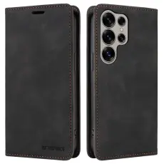 BETOPNICE - BETOPNICE 003 Samsung Galaxy S25 Ultra Pl&aring;nboksfodral Konstl&auml;der - Svart