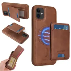 BETOPNICE - BETOPNICE iPhone 11 Fodral KonstL&auml;der - Brun - RFID-Skydd