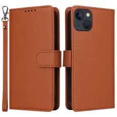 BETOPNICE - BETOPNICE iPhone 13 Fodral Magnetiskt Avtagbart PU L&auml;der - Brun