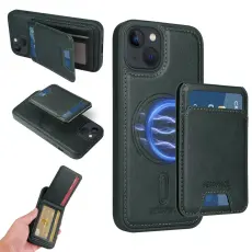 BETOPNICE - BETOPNICE iPhone 14 / iPhone 13 Fodral &Auml;kta l&auml;der - Gr&ouml;n