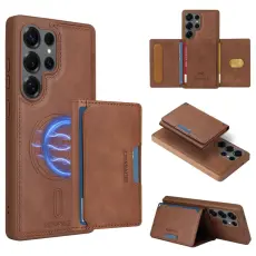 BETOPNICE - BETOPNICE Samsung Galaxy S25 Ultra Pl&aring;nboksfodral Konstl&auml;der - Brun