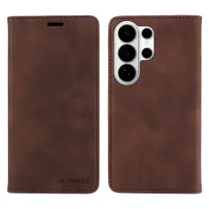 BETOPNICE - BETOPNICE Samsung Galaxy S26 Ultra Pl&aring;nboksfodral Konstl&auml;der - Brun