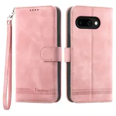 DIERFENG - DIERFENG DF-03 Pl&aring;nboksfodral f&ouml;r Google Pixel 9a Konstl&auml;der - Rosa