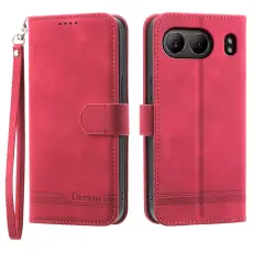DIERFENG - DIERFENG DF-03 Pl&aring;nboksfodral f&ouml;r OnePlus Nord 4 Konstl&auml;der - R&ouml;d