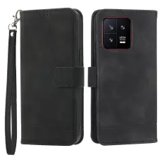 DIERFENG - DIERFENG DF-03 Fodral f&ouml;r Xiaomi 13 5G - PU l&auml;der - Svart