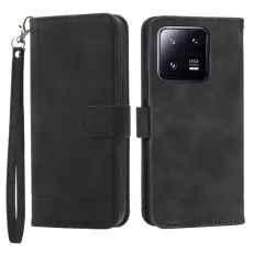 DIERFENG - DIERFENG DF-03 Pl&aring;nboksfodral f&ouml;r Xiaomi 13 Pro 5G - Konstl&auml;der - Svart