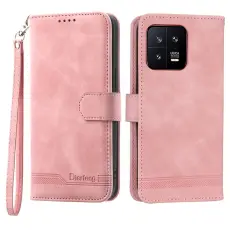 DIERFENG - DIERFENG DF-03 Fodral i PU-l&auml;der f&ouml;r Xiaomi 13 5G - Rosa