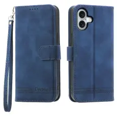 DIERFENG - DIERFENG DF-03 iPhone 17 Pl&aring;nboksfodral Konstl&auml;der - Bl&aring;