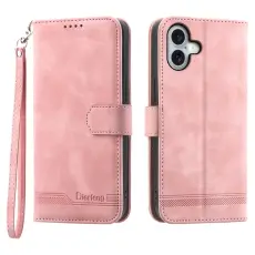 DIERFENG - DIERFENG DF-03 iPhone 17 Pl&aring;nboksfodral Konstl&auml;der - Rosa