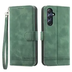 DIERFENG - DIERFENG DF-03 Samsung Galaxy M54 5G Pl&aring;nboksfodral Konstl&auml;der - Gr&ouml;n