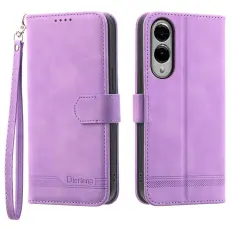 DIERFENG - DIERFENG DF-03 Samsung Galaxy S25 Edge Pl&aring;nboksfodral Konstl&auml;der - Lila