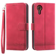 DIERFENG - DIERFENG DF-03 Samsung Galaxy Xcover7 Fodral Äkta läder - Röd